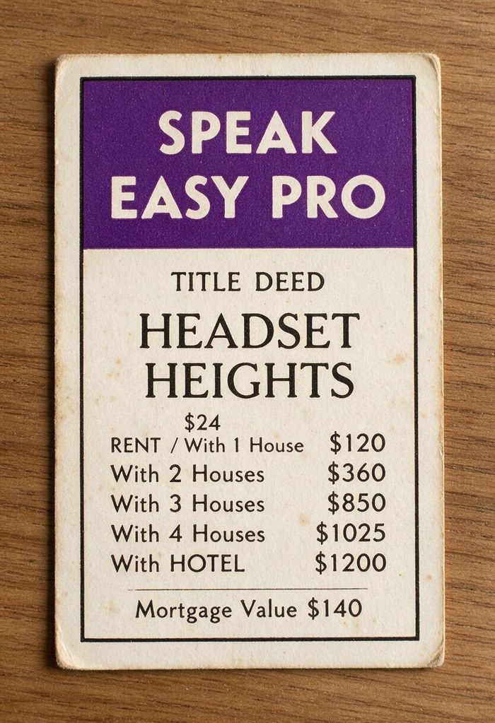 Speak Easy Pro — Monopoly title deed card